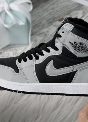 Jordan 1 shadow grey  мех 36