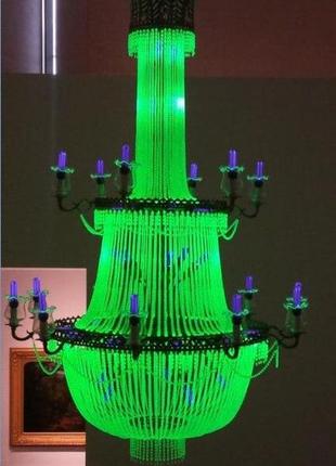 Люстра ультрафіолетова вазелиновое стекло оригінал4 фото