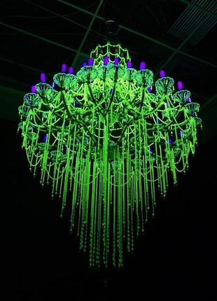 Люстра ультрафіолетова вазелиновое стекло оригінал6 фото