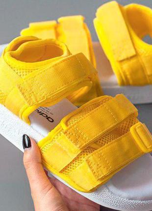 Adidas sandals yellow white1 фото