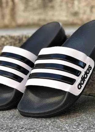 Чорні капці адідас аділет унісекс adidas adilette black white 36