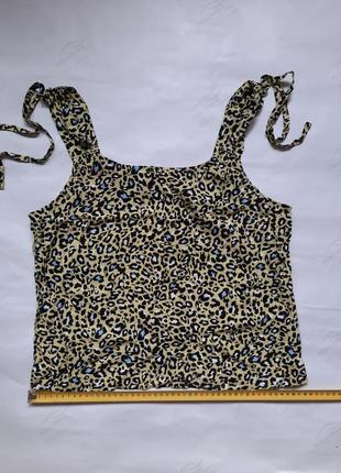 Майка на широких лямочках топ леопард футболка распродажа4 фото