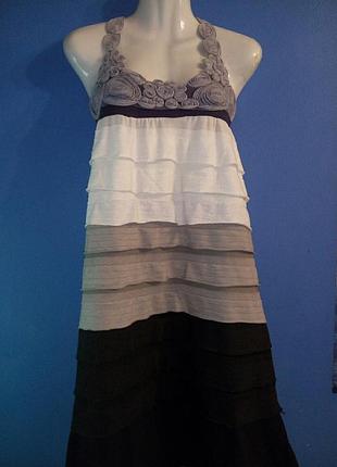 Трикотажний сарафан з рюшами