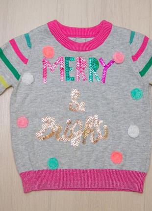 Рождественский свитер на девочку 9-12 месяцев