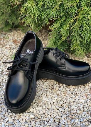 Туфлі dr. martens 1461 mono black platform5 фото