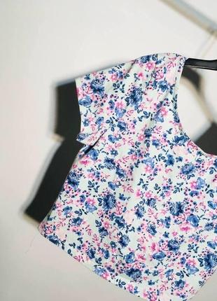 Укорочена футболка у квіточку h&m3 фото