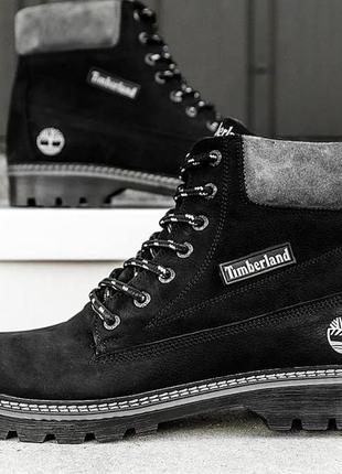 Timberland black fur1 фото