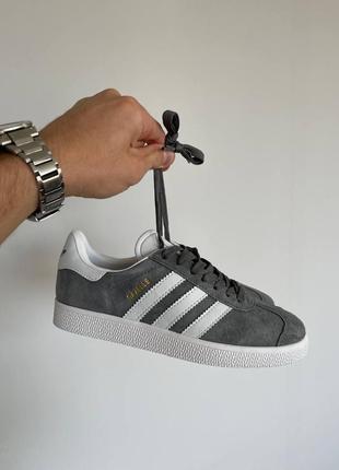 Кроссовки серые классические адидас газель унисекс adidas gazelle grey3 фото