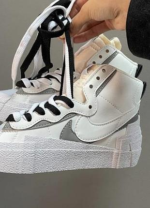 Nike blazer mid x sacai white black 36
