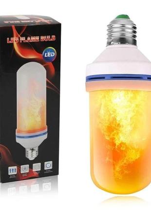 Лампа с имитацией эффекта пламени огня е27 led flame bulb1 фото