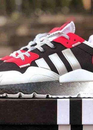 Adidas nite jogger black red white