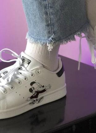 Adidas stan smith white black mickey mouse