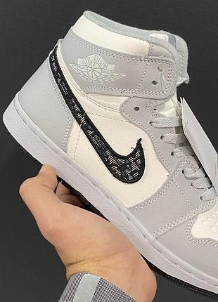 Jordan 1 grey dior мех 36