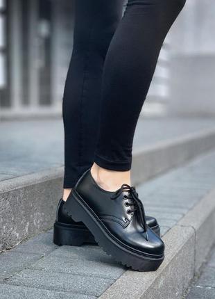 Кроссовки женские dr. martens 1461 mono black platform