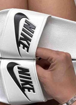 Білі шльопанці найк жіночі nike slippers white 36