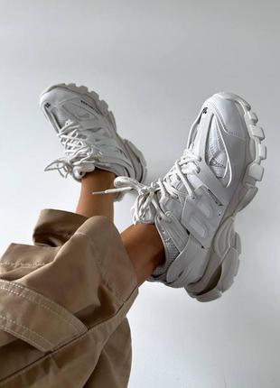 Женские белые кроссовки баленсиага трек balenciaga track white1 фото