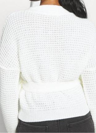 Кардиган на запах женский свитер молочный от missguided2 фото