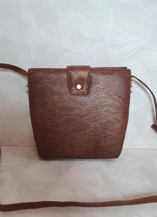 Красивая кожаная сумка кросс боди abro2 фото