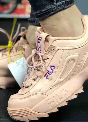 Fila disruptor 2 full pink violet logo