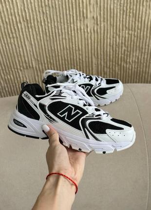 Біло-чорні кросівки нью беланс 530 унісекс new balance 530 black white 36