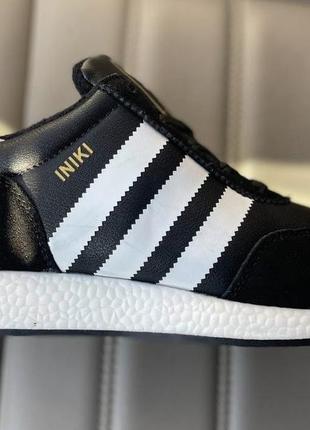 Adidas iniki dark black white