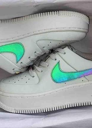 Nike air force 1 sage white reflective