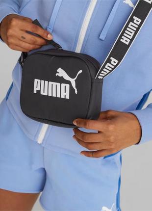 Сумка органайзер puma core base cross body bag 079468 01 (черный, спортивный, тканевый, полиэстер, бренд пума)5 фото