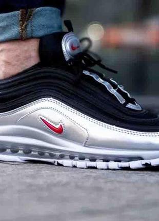 Nike air max 97 qs black/varsity red/metallic silver/black1 фото