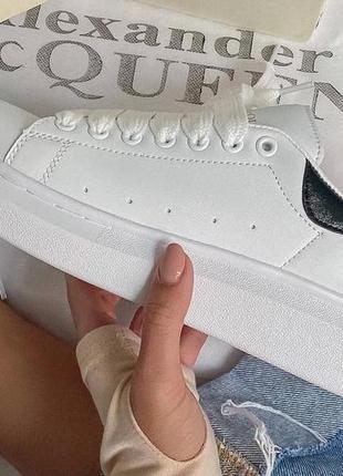 Mcqueen white/black шкіряний задник