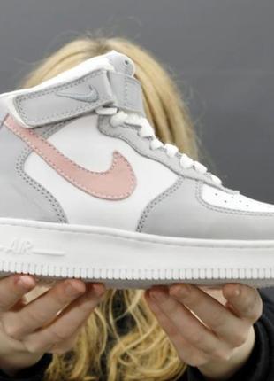 Nike high winter white grey pink fur