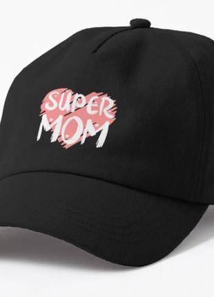 Кепка жіноча з принтом super mom супер мати для мами