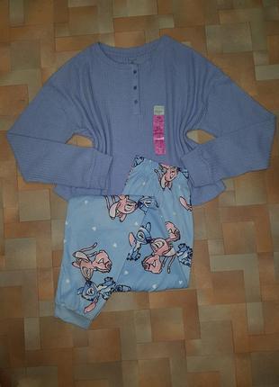 Мега красивая, яркая пижама, комплект стич primark, stitch disney 2xs-xs р-р6 фото