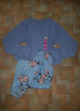 Мега красивая, яркая пижама, комплект стич primark, stitch disney 2xs-xs р-р