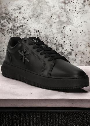 Кожаные кроссовки calvin size jeans ym0ym00681 chunky cupsole monologo