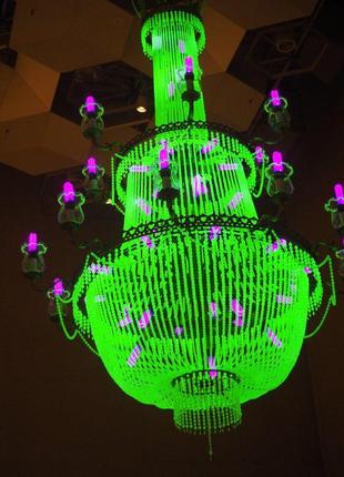 Люстра ультрафіолетова вазелиновое стекло оригінал3 фото