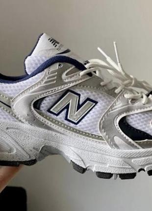 Біло-сині кросівки нью беланс 530 new balance 530 white silver 36