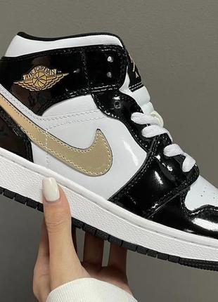 Jordan retro 1 black gold patent 36