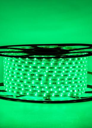 Мерехтлива стрічка 220 в зелена smd 2835 48led/м 6вт/м ip65, 1м