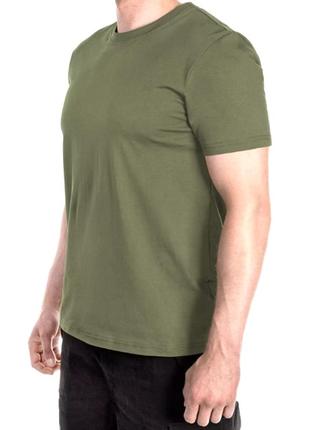 Тактична чоловіча футболка хакі однотонна армійська футболка військова формена бавовна s-xxxl