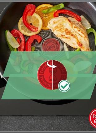 Сковорода essential из жесткого титана tefal c38806 28 см | антипригарное покрытие с частицами титана тепловой5 фото