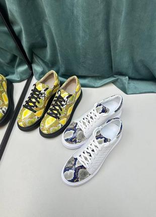 Эксклюзивные кроссовки кеды из натуральной итальянской кожи и замши женские6 фото