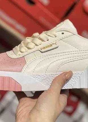 Puma basket cali cream pink browm