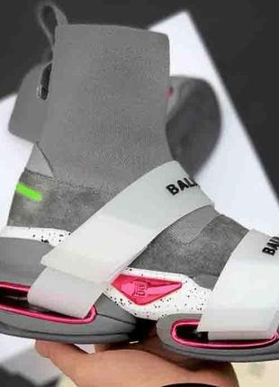 Balmain bold sock sneaker grey1 фото