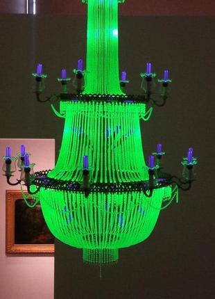 Люстра ультрафіолетова вазелиновое стекло оригінал4 фото