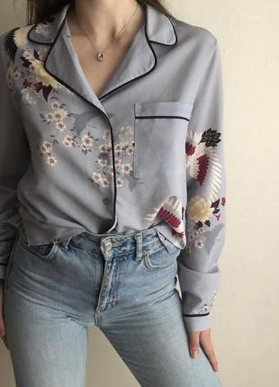 Блуза в бельевом стиле в цветочный принт3 фото