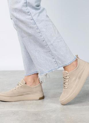 Кеди жіночі замшеві бежеві