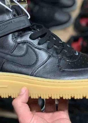 Мужские найк эйр форс на меху nike air force 1 gore tex black gum winter fur 41