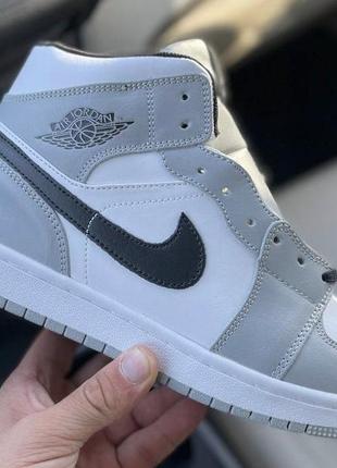 Jordan 1 grey мех цигейка