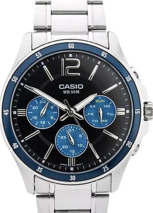 Мужские часы casio classic mtp-1374d-2avdf, серебристый с черным