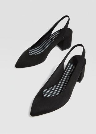 Черные туфли мюли босоножки stradivarius 37 23,5-24 см